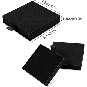 Jewelry gift <b>box</b> cardboard jewelry, necklace jewelry gift <b>box</b> (<b>black</b>) can be customized according to needs - Product Image 2