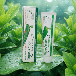 Coranet 2025 <span class=keywords><strong>Dentifrice</strong></span> <span class=keywords><strong>Triple</strong></span> <span class=keywords><strong>Action</strong></span> à l'Aloe Vera 100g Saveur Menthe Fraîche Mousse Riche Blanchiment Doux pour Usage Domestique - Product Image 1