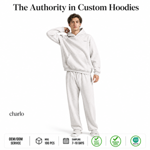 Conjunto de Sudadera con Capucha para Hombre Charlo, 100% Algodón, Felpa Francesa, Color Sólido, Corte Holgado Informal, Servicio OEM ODM - Product Image 1