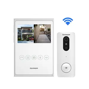 Lermom Interkom Video Pintu 4.3 Inci, Sistem Masuk Rumah Hotel Villa Pintu Video Bel Telepon Ethernet Video Interkom