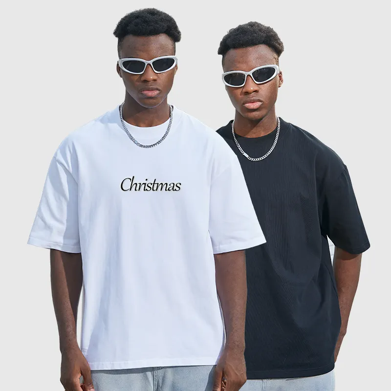 wholesale custom christmas clothes logo pattern graphic plain cotton men t shirt for clothing