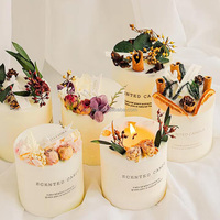 Bougie d'aromathérapie artisanale premium 2026 aux fleurs séchées, parfum longue durée pour la décoration intérieure, Nouvel An 29