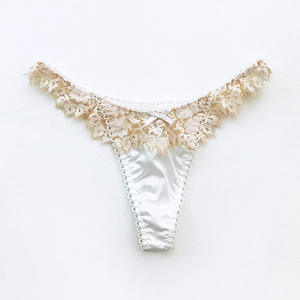 Tanga de Encaje Elástico Satinado 2025, Ropa Interior Femenina de Punto ODM, Sin Costuras, Ecológica, Talla XL, Tinte Liso - Product Image 5