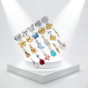 Nouveau Pendentif Original en Argent Sterling 925, Motifs Lune, Cœur, Nœud, <span class=keywords><strong>Tortue</strong></span>, Ours, Compatible avec Colliers et Bracelets pour Femmes, Bijou Exquis, Cadeau - Product Image 4