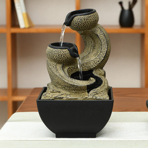 Resin <b>Water</b> <b>Feature</b> Irregular Shape <b>Lighted</b> Feng Shui Office Decor Multipurpose - Product Image 1