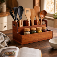 Venta Directa de Fábrica de Estantes de Almacenamiento de Madera en Colores Retro y Cajas de Almacenamiento para Cocinas y Mostradores de Servicio