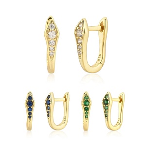 ห่วงกลมงูสีทองสเตอร์ลิง925 YHE0293ห่วงสำหรับผู้หญิงเครื่องประดับแฟชั่นสุดหรูห่วงเจาะคริสตัลพังก์ร็อค2025 - Product Image 1