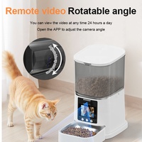 Distributeur automatique de nourriture pour animaux de compagnie intelligent avec Wi-Fi, caméra vidéo bidirectionnelle réglable, distributeur de nourriture pour animaux de compagnie