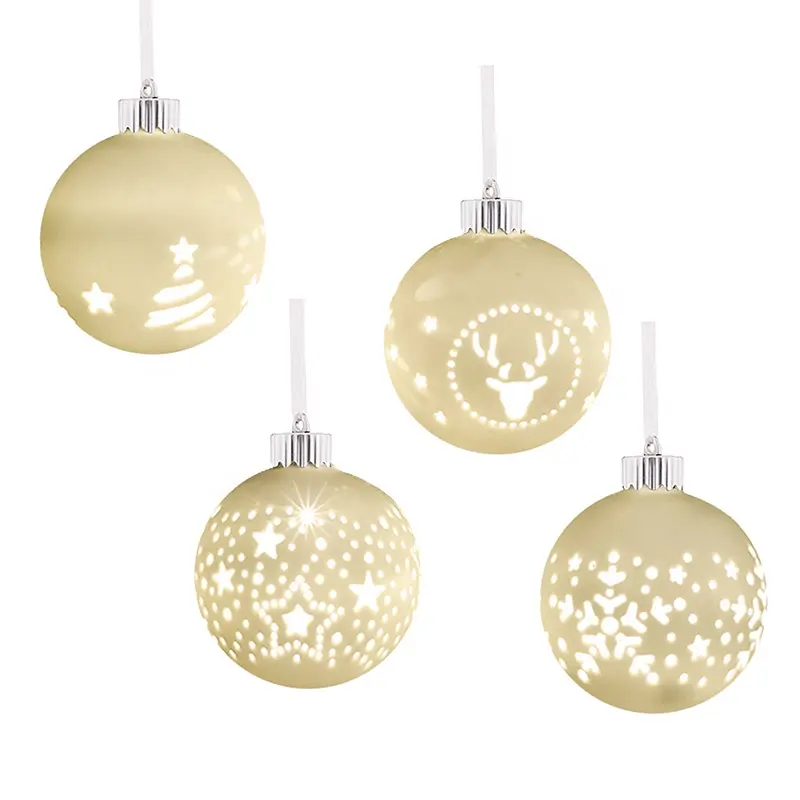 EAGLE GIFTS 4 Pcs LED Licht Weihnachten Ornamente Set Palline Natale Weihnachts baum Ornament Hängende Keramik kugel