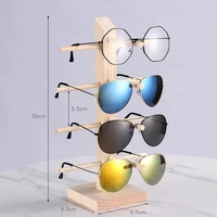 Support de Présentation pour Lunettes en Bois Personnalisable avec Logo, Style Naturel Moderne, Finition Brillante, Organisateur de Lunettes Durable