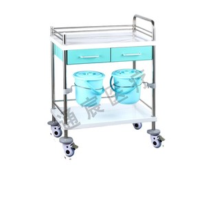 Carrito de Tratamiento Hospitalario Tongchen 700x450x950mm de 2 Niveles, Carro Móvil Manual para Entrega de Medicamentos y Cambio de Apósitos - Product Image 1