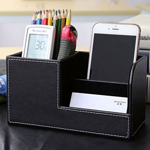 Multifunctional PU Leather Desk Accessories Desktop Storage <b>Box</b> <b>Pen</b> Holder Desk Organizer - Product Image 4