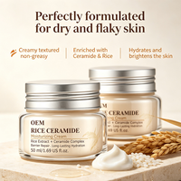 Crème Visage Quotidienne OEM au Céramide de Riz et Glycérine : Nourrit, Répare la Barrière Cutanée, Hydrate, Apaise les Peaux Sèches et Sensibles, Effet Peau Douce et Éclatante, Anti-Rides