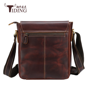 Bolso bandolera para hombre Tiding, de cuero genuino, gran capacidad, duradero, para uso diario. - Product Image 2