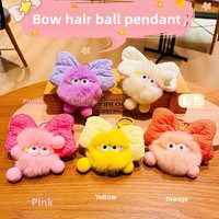 Porte-clés pendentif poupée elfe en peluche avec nœud et pompon, mignon, breloque pour sac à dos, cadeau, ornement, sans impression, style Instagram