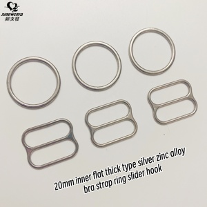20mm bạc vòng điều chỉnh nickle miễn phí phẳng loại AB dày lớn cao hơn LỖ áo ngực khóa bạc Kẽm hợp kim Áo ngực dây đeo vòng và thanh trượt - Product Image 5