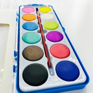 Ensemble de peinture à l'eau solide en boîte plastique non toxique de 12 couleurs pour le dessin des enfants à l'école - Product Image 6