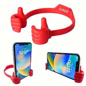 Custom Logo Screen Printed Adjustable Universal Thumbs-up <b>Stand</b> Holder Cell Phones <b>Tablets</b> Flexible Desk Desktop Cradle Travel - Product Image 1