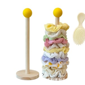 Support de rangement en bois pour chouchous, élastiques, bandeaux et pinces à cheveux, présentoir d'accessoires capillaires de haute qualité - Product Image 5