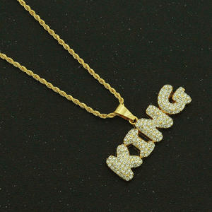 Collar <span class=keywords><strong>de</strong></span> rey <span class=keywords><strong>de</strong></span> cristal dorado a <span class=keywords><strong>la</strong></span> moda para jóvenes <span class=keywords><strong>de</strong></span> EE. UU. Venta al por mayor N2303040 - Product Image 2