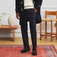 LARSUR Pantalon de costume d'affaires décontracté sans plis personnalisé d'usine Gurkha Naples Pantalon de costume chino plissé de style italien