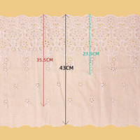 Ruban Guipure Personnalisé en Gros de 43 cm de Large, Bordure Brodé en Coton Blanc, Garniture en Dentelle Guipure