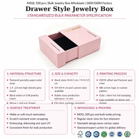 Caja de Regalo para Joyería al por Mayor, OEM ODM, 3 Tamaños, Apilable, Cartón de Exportación FSC, Embalaje al por Mayor para Anillos, Collares y Pendientes, MOQ500