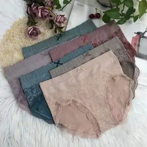 Giá Thấp Panty Nhà Máy Bán Buôn Modal Phụ Nữ Cao Đồ Lót Đàn Hồi Của Phụ Nữ Sexy Mid-eo Quần Lót