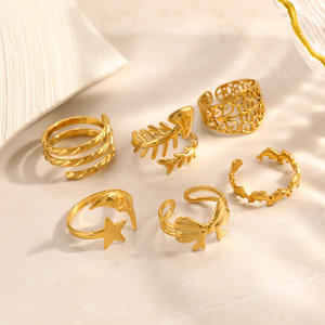 Anillos de Moda Chapados en Oro con Forma de Delfín, Diseño Calado, Joyería Unisex, Regalo, Origen Yiwu - Product Image 3