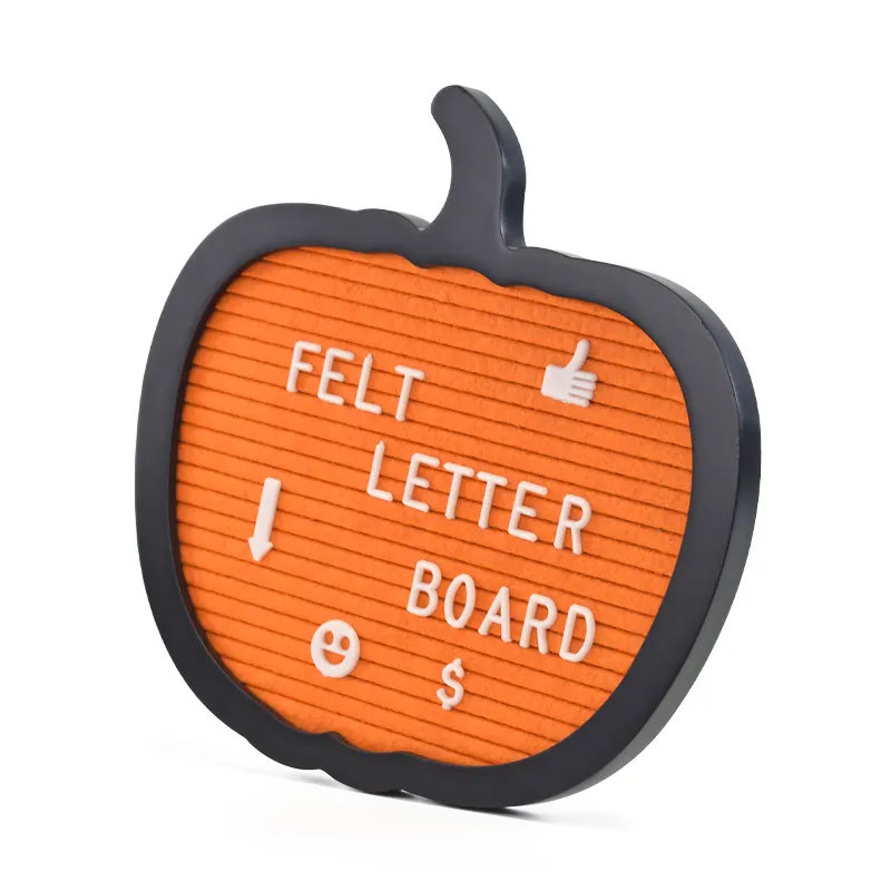 Tablero de letras de fieltro Tablero de mensajes cambiable Forma de calabaza Decoración de aula Cartel de anuncio de bebé Halloween