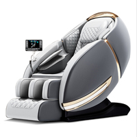Sillón de Masaje 3D de Cuero Moderno con Compresión Caliente para Cuello y Pies, Diseño Portátil de Gravedad Cero para Uso Doméstico