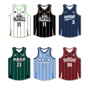 Gestreepte op maat gemaakte basketbaluniformen voor jongens, ademend mesh, contrastgroen bedrukt jersey, shorts, zomer, plus size - Product Image 4