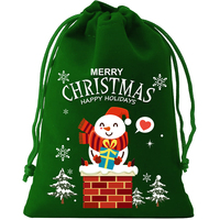 Sac en velours de Noël 10x12cm, logo personnalisable, sac en velours doux, pochette cadeau pour les fêtes, à utiliser pour la décoration de Noël, l'emballage de bonbons