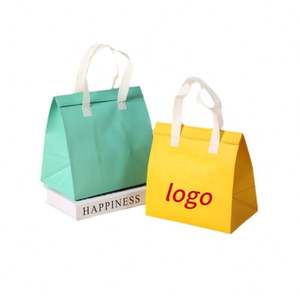 Sac de courses portable personnalisé avec logo, en non-tissé, écologique, avec isolation thermique en aluminium, sac isotherme écologique pour le déjeuner - Product Image 5