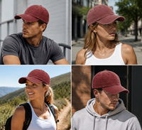 Casquette de baseball en sergé vintage délavé style urbain, en coton, non structurée, réglable avec boucle métallique, logo personnalisé