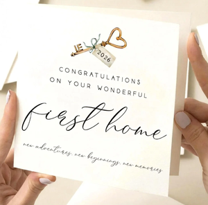 Cartes de pendaison de crémaillère personnalisées avec nom, adresse et date – Annonce de déménagement pour nouvelle maison – Impression en gros - Product Image 1