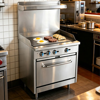 Cuisinière à gaz professionnelle de 36 pouces avec fours et plaque de cuisson, 120 000 BTU, équipement de cuisine professionnel de comptoir