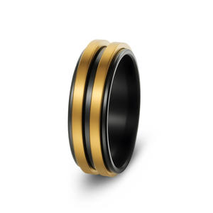 Hiphop Titanium Staal Twee Kleuren Rotatie Ringen Voor Mannen Vrouwen Zorgen Stress Verlichting Knokkel Sieraden Roterende <span class=keywords><strong>Ring</strong></span> Jongens Punk Cadeau - Product Image 3