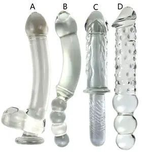 Women Vaginal Tightening Wand Double Ended Glass Dildo Arched Prostate Massager Adult Anal Butt Plug Glass Dildo Penis Sex Toys