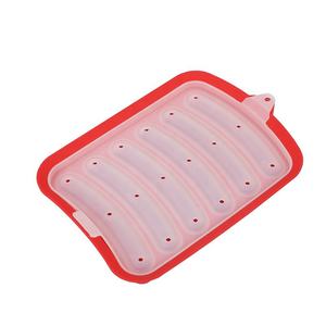 Moule à saucisses créatif et adorable en métal rouge à 6 cavités, écologique, avec couvercle en plastique - Product Image 2