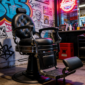 Fauteuil de Barbier Européen Moderne Hydraulique Inclinable pour Hommes – Idéal pour Salon de Coiffure - Product Image 2