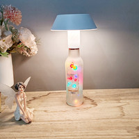 Lampe de table rechargeable en forme de bouteille de vin avec commande tactile LED DC 5V Design moderne DIY Personnalisable pour la lecture en intérieur