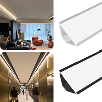 Profilé en aluminium LED en T anodisé DC 12V 6000K 139 pour éclairage de coin de plafond blanc/noir