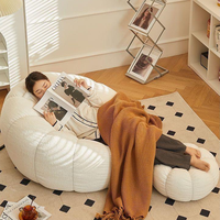 Fauteuil paresseux moderne en velours en forme de citrouille avec ottoman, fauteuil nuage écologique pour salon