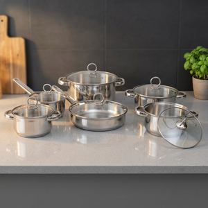Stainless Steel Cookware Sets 12 Pieces - Product Image 3