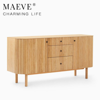 Buffet design moderne de luxe en bois cannelé pour chambres parentales, hôtels de luxe et villas, pièce de salle à manger