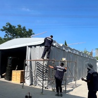 Tente mobile rétractable pour stand d'exposition, structure en acier, couverture en PVC imperméable