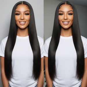 Perruque Lace Front indienne 13*4*1 avec ligne de cheveux pré-plumés perruque de cheveux humains droite pour les femmes noires <span class=keywords><strong>mots</strong></span> mesurés titre séjour 10 - Product Image 2