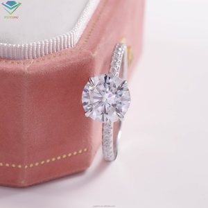 Anillo de Oro Sólido de 18k Personalizado Yu Ying, Joyería Fina, Anillo de Compromiso de Moissanita con Corte Brillante Redondo de 1CT para Mujer - Product Image 4