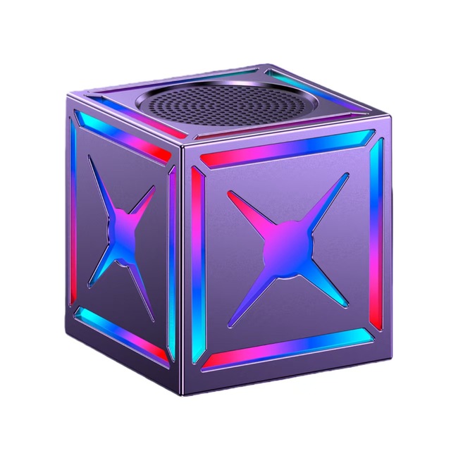 Portable Magic Cube RGB Light Speaker Mini Stereo Desktop Audio Speaker